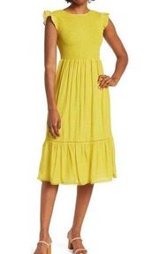 Nanette Lepore Smocked Cap Sleeve
Flounce Midi Dress size 14