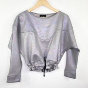 Koral Metallic Oil Spill Drawstring Pullover S