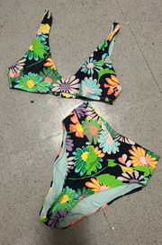 crossover waist bikini set swimsuit