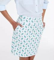 Ann Taylor Light Blue Atmosphere Floral Paisley Mini Straight Pencil Skirt Sz 2