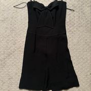 Moschino Black Mini Dress With White Stitching And Bow Detail
