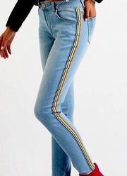 BBJ Midrise Rainbow Stripe Pride Skinny Ankle Jeans