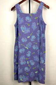 Fresh Produce Purple Gray Floral Sleeveless Knee Length Sun Dress
