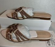 Reiss Eryn Suede Embellished Flat Nude Sandals casual classic stylish  chic