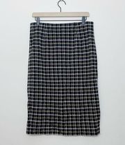 J. Jill Plaid Pencil Skirt Black Ten Stretch Knit Size Small