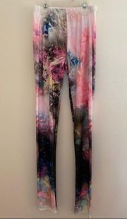 Love Culture tie dye splash leggings multi color pink and blue