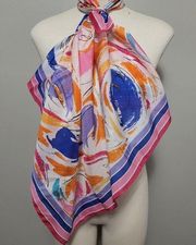 Vintage Tres-Elle multicolored quirimbas square scarf