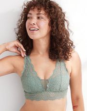 Green  Eyelash Lace Bralette