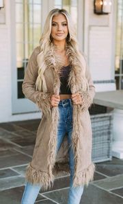 Faux Fur Trim Jacket Xs