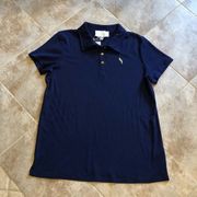 🆕 Pappagallo pullover short sleeve solid navy blue polo top large