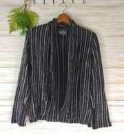 Wooden Ships Paola Buendia Black Mohair Striped Cardigan