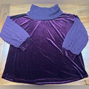 Weekend  Size 2X Purple Velvet Turtleneck Sweater