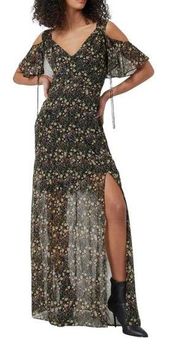 French Connection Hallie Floral Cold Shoulder Crinkle Floral Maxi Dress SZ 8 NWT