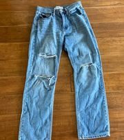 regular wash straight leg jeans