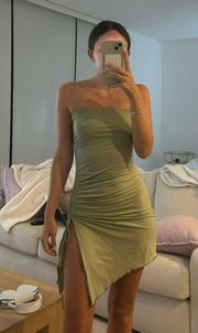 Green Strapless Mini Dress 