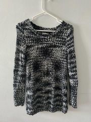 Charming Charlie Sweater Chunky Knit Black Gray Small