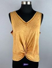 Mustard Seed Sleeveless Top Twisted Hem S