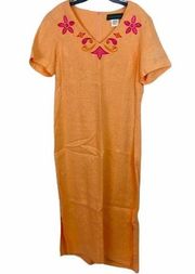 Harve’ Bernard Embroidered Linen Maxi Dress Size 14