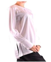 $1195 Brunello Cucinelli L Beige Silk Tunic Stretch Blouse Monili Shirt Top Ecru