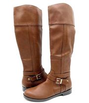 NEW Kenneth Cole Reaction Wind Riding Boot Block Heel Brown Women's 6.5