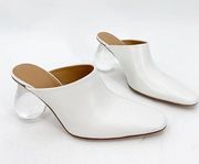 Loewe White Calfskin Bulb Drop Heel Mules 37 NOWB