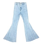 Light-Wash Flared Bellbottom Jeans