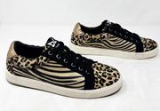 [Dirty Laundry] Animal Print Leopard Zebra Metallic Heel Casual Sneakers Size 10