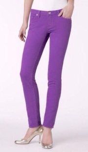 KATE SPADE PURPLE SKINNY BROOME ST PLAY HOOKY JEANS 25