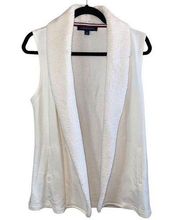 Tommy Hilfiger White Sherpa Lined Open Front Vest