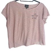 W5 Anthropologie red striped short sleeve t-shirt