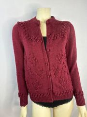 American Vintage Hand Knit cardigan with Fabulous detail size medium