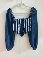 Denim Puff Sleeve Top