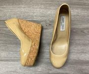 Jimmy Choo Platform Cork Wedges Tan 38