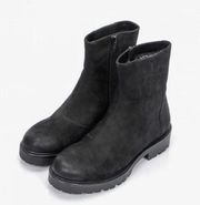 Vagabond Black Lug Leather Upper Fur Lined Boots in Size 7 4857-250-20