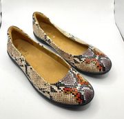 NATURALIZER | Flexy Snake Print Flats Multicolor Shoes Size 6.5 W Wide‎