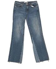 LOFT EUC Vintage Straight Patchwork Distress Jeans Sz 0