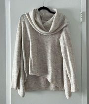 Yet Again Cowl Neck White Marble Sweater