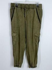 Cloth & Stone olive green chambray jogger pants size small