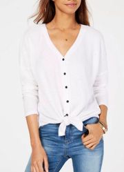 White Waffle V-Neck