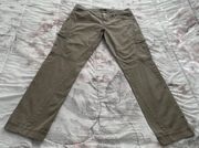 Khaki Sage Green Cotton Straight Leg Cargo Pants, size 8