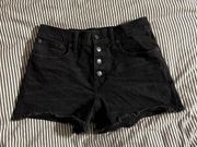 JCrew Factory Black Denim Jean High-Waisted Shorts