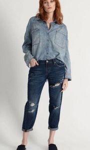 NEW One Teaspoon Distressed Cropped Boyfriend Jeans Sz 26