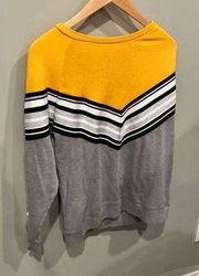 VS Pink chevron yellow & black pullover size xs