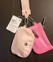 Dual Pouch Wristlet Pink