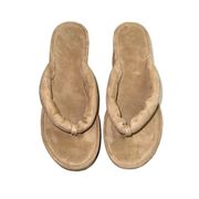 NIB Veronica Beard Geno Cork Thong Sandal Wedge in Sand sz 10