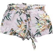 GUESS Brynn 100% Linen Hawaiian Floral Tropical Shorts - Women’s‎ Small