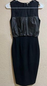 L’Agence black leather wool sheath dress - SAMPLE