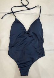 Black Halter One Piece Bathing Suit