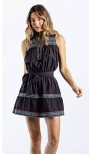 Sundays by We Are Sundays Max Black Sleeveless Embroidered Mini Dress Sz. S