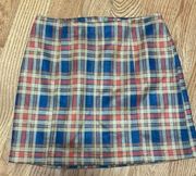 NWT Wild Honey Multicolor Plaid Suede Mini Skirt Size Small